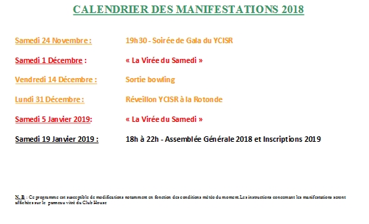 Calendrier 2018 9