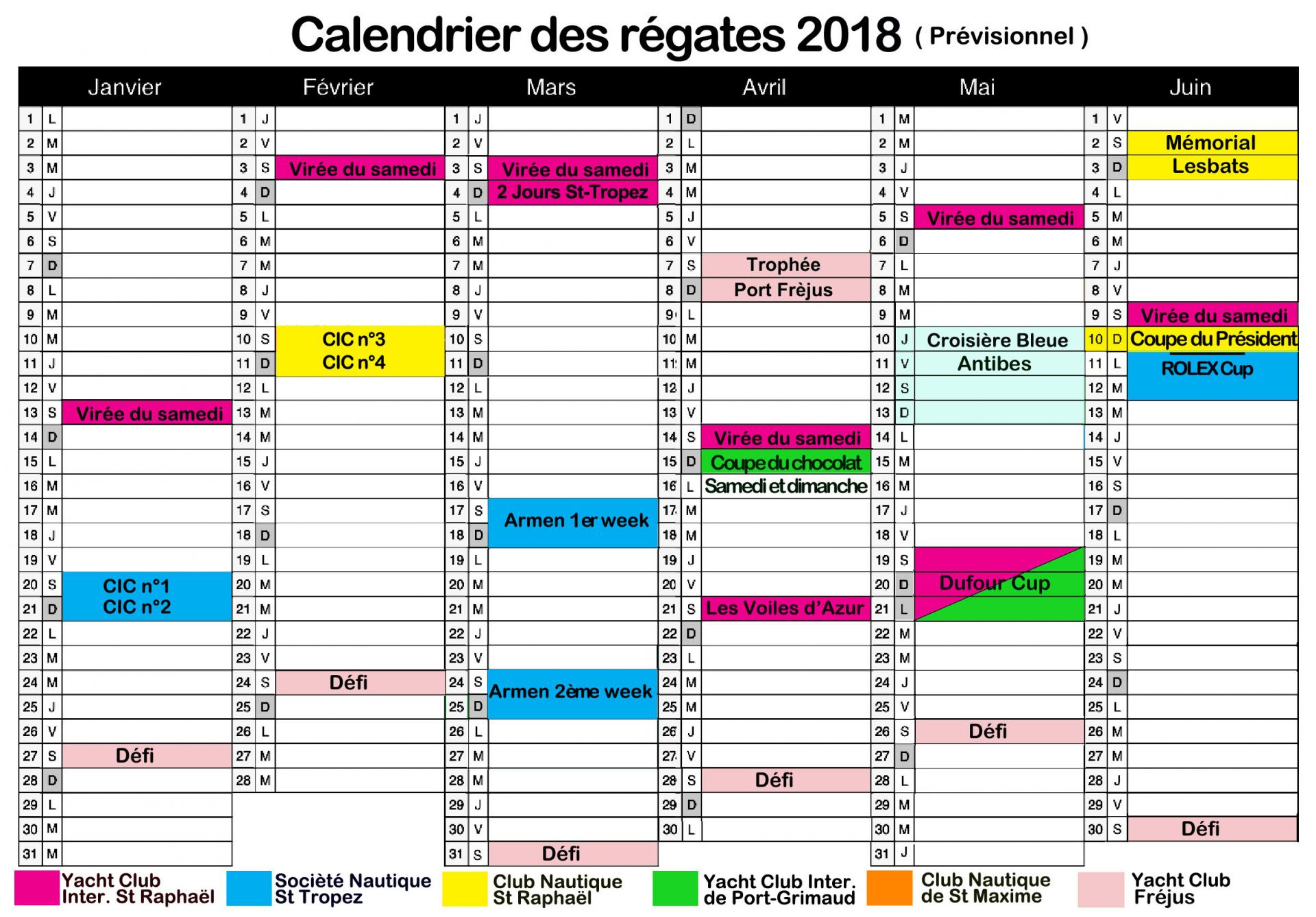 Calendrier 2018 a
